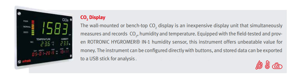 Rotronic Display CO2 Measurement with Rotronic Sensors - Better Air Means better Performance